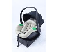 Kinderkraft MINK PRO 2 i-Size FX2, Silla de coche para bebé (40-87 cm), con base ISOFIX, Grupo 0+, Reposacabezas ajustable, Incluye inserto para Bebé, Beige