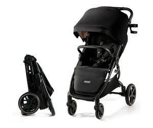 Kinderkraft Mitzy Buggy - Cochecito reclinable de hasta 22 kg, ligero, fácilmente plegable, respaldo y reposapiés ajustables, posición tumbada, ideal para viajes, color negro