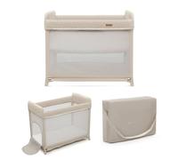Kinderkraft Moon Dream, Cuna de Viaje Desde el Nacimiento hasta los 3 años, Cuna de Dos Niveles, se pliega fácilmente con una Sola Mano, Incluye colchón y Bolsa de Transporte, fácil de Limpiar, Beige