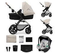 Kinderkraft MOOV2 Carrito bebé 3 en 1, EVA, Mink PRO I-Size, Sistema de Viaje, Cochecito para Bebé, Silla de Paseo, Plegable, para Recién Nacido, Desde el Nacimiento hasta los 3 Años, Gris