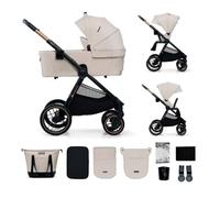 Kinderkraft NEA 2 Silla de paseo desde el nacimiento hasta los 22 kg, Plegable con una mano, Posición reclinable, Capota grande, 4 ruedas amortiguadas, UPF 50+, Cesta hasta 5 kg, Beige