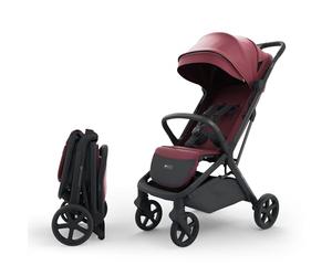 Kinderkraft NUBI 3 Silla de paseo compacta y ligera, hasta 22 kg, Buggy, con plegado automático, capota impermeable, UPF50+, Ligero 8,7 kg, posición reclinada, arnés de seguridad de 5 puntos, Borgoña