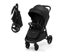 Kinderkraft RINE Silla de Paseo, Carrito bebé, cochecito bebé, Suspensión, Impermeable con UPF 50+, Plegable, Fácil de Plegar, Negro