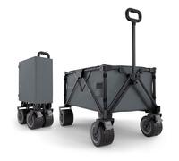 Kinderkraft ROLLSTER, Carro de Transporte Plegable, Capacidad de 130 litros, Capacidad de Carga de 100 kg, Peso Ligero de 10,3 kg, Gris