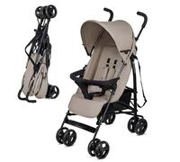 Kinderkraft TIK Silla de Paseo bebé, Carrito, Carro bebé, Carrito bebé, Posición reclinada, Plegable, Posición Tumbada, Ligero - 6,5kg, Material Impermeable, Beige