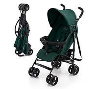 Kinderkraft TIK Silla de Paseo, Carrito para bebé, Posición reclinada y Tumbada, Carro Plegable, Ligero - 6,5kg, Material Impermeable, Verde