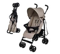 Kinderkraft TIK Silla de Paseo bebé, Carrito, Carro bebé, Carrito bebé, Posición reclinada, Plegable, Posición Tumbada, Ligero - 6,5kg, Material Impermeable, Beige