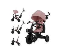Kinderkraft Aveo 2 Plus, Triciclo evolutivo 9 Meses-5 años, Asiento Giratorio 360°, Respaldo reclinable, Plegable, toldo UPF50+, 6 Funciones, Gris