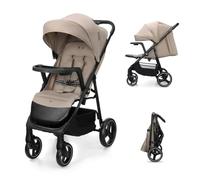 Kinderkraft TRIG 3 con bandeja, silla de paseo 22 kg, CLICK & FOLD, Beige