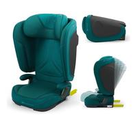 Kinderkraft UNITY 2 i-Size, Silla de coche plegable 100-150 cm, De 3,5 a 12 años aproximadamente, Reposacabezas ajustable, Tapizado con sistema AIR FLOW, Ajuste del respaldo en 5 posiciones, Verde