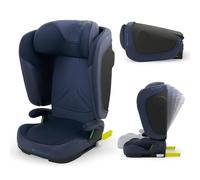 Kinderkraft UNITY 2 i-Size, Silla de coche plegable 100-150 cm, De 3,5 a 12 años aproximadamente, Reposacabezas ajustable, Tapizado con sistema AIR FLOW, Ajuste del respaldo en 5 posiciones, Azul