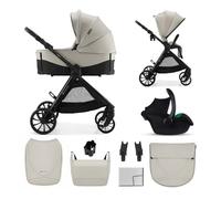 Kinderkraft VESTO 2 Carrito Bebé 3 en 1 hasta 22 kg, Capazo + Silla Paseo + Portabebés MINK PRO 2, Asiento Reversible, Travel System, Beige