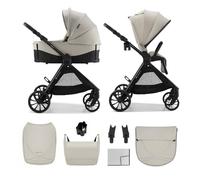 Kinderkraft VESTO 2 Cochecito Bebé 2 en 1 con Capazo y Silla de Paseo, Asiento Reversible, Plegado Self-Standing, Suspensión en las 4 Ruedas, Travel System, hasta 22 kg, Beige