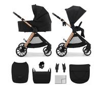 Kinderkraft VESTO 2 Cochecito Bebé 2 en 1 con Capazo y Silla de Paseo, Asiento Reversible, Plegado Self-Standing, Suspensión en las 4 Ruedas, Travel System, hasta 22 kg, Negro