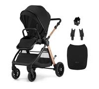 Kinderkraft VESTO 2 Cochecito de Bebé hasta 22 kg, Silla de Paseo con Asiento Reversible, Plegado Compacto con Una Mano, Suspensión Total, Compatible con Sistema de Viaje, Accesorios Incluidos, Negro