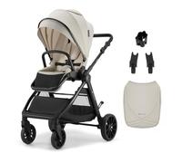 Kinderkraft VESTO 2 Cochecito de Bebé hasta 22 kg, Silla de Paseo con Asiento Reversible, Plegado Compacto con Una Mano, Suspensión Total, Compatible con Sistema de Viaje, Accesorios Incluidos, Beige