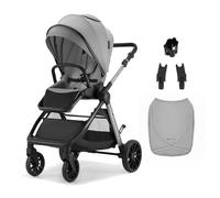 Kinderkraft VESTO 2 Cochecito de Bebé hasta 22 kg, Silla de Paseo con Asiento Reversible, Plegado Compacto con Una Mano, Suspensión Total, Compatible con Sistema de Viaje, Accesorios Incluidos, Gris