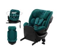 Kinderkraft XRIDER2 I-SIZE 40-125 cm, Kindersitz 0-25 kg, 0-7 Jahre, 5-Punkt-Gurte, 360 grad drehbar, Kinderautositz mit ISOFIX, FWF und RWF, verstärkte 3-Schicht-Kopfstütze, Memory-Schaum, Grün