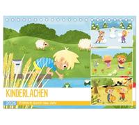 KINDERLACHEN - Fröhlich durch das Jahr - Ein Kinderkalender (Tischkalender 2026 DIN A5 quer), CALVENDO Monatskalender: Fröhliche Kinder erleben die Jahreszeiten in der Natur
