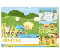 KINDERLACHEN - Fröhlich durch das Jahr - Ein Kinderkalender (Wandkalender 2026 DIN A3 quer), CALVENDO Monatskalender: Fröhliche Kinder erleben die Jahreszeiten in der Natur