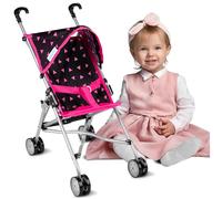 Kinderplay Carrito Bebe Juguetes | Carro Muñecas - Cochecito Muñecas | Carrito Muñecas | Carro Bebe Juguete | Cochecito Bebe Juguete Estructura Ligera y Estable, Altura del Asa 54cm, Model KP0290R