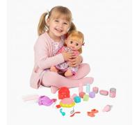 Kinderplay Mimi Baby Doll 30 cm - Conjunto de muñecas a Partir de 3 años con Accesorios, muñeca parlante Dice mamá papá, Ojos Cerrados, Brazos y piernas móviles, Regalo para niñas y niños