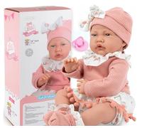 Kinderplay Muñeca de bebé Lili de 41 cm, Realista y Suave, con función de Sonido y Chupete, Ropa Lavable, muñeca interactiva a Partir de 3 años, CE, Modelo KP4180