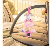 Kinderwagen-Plüschtier - Suave juguete colgante para bebé, bonito diseño de animales, material de tela suave, fijación segura con clip | Estimulación sensorial temprana para cochecito, cuna, asiento d