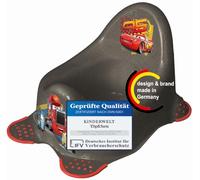 KiNDERWELT Orinal premium para niños y bebés, diseño Disney Cars en gris, orinal para niños a partir de 18 meses, respaldo alto, antideslizante y libre de BPA