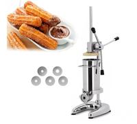 Kindevieft MáQuina para Hacer Churros Manual Comercial, MáQuina para Hacer Rosquillas Manual, MáQuina para Hacer Churros EspañOles De Acero Inoxidable con 5 Boquillas,2L