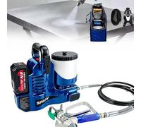 Kindevieft Pulverizador de Pintura sin Aire, caudal de 1,1 l/min, 6 ajustes de Velocidad Ajustables para una Pintura eficiente de la casa Blue-TwoBatteries