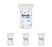 Kindii Pure - Gasas Bebé (1x60 Piezas) - 100% Algodón, limpieza facial, cambios de pañal - Delicadas para pieles sensibles, no se deshilachan - 60 Piezas (Paquete de 4)