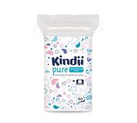 Kindii Pure - Gasas Bebé (1x60 Piezas) - 100% Algodón, limpieza facial, cambios de pañal - Delicadas para pieles sensibles, no se deshilachan - 60 Piezas