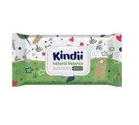 Kindii Toallitas húmedas Natural Balance para bebés y niños - (60 Piezas) Toallitas Húmedas - Protectoras, hidratantes, regeneradoras, alantoína, emolientes, aloe vera, pH neutro - 60 Piezas