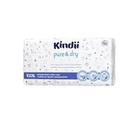 Kindii Toallitas secas para bebé Pure&Dry - (50 Piezas) Toalla facial desechable - Toallitas a granel, accesorios para bebé, multifuncional, 100% algodón - 50 Piezas