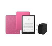 Kindle Paperwhite (2024 Release) 16 GB Con publicidad Con funda trasparente frambuesa y adaptador de 9 W