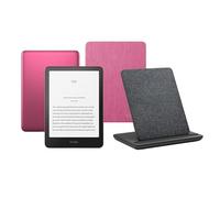 Kindle Paperwhite Signature Edition (2024 Release) 32 GB Sin publicidad Con funda trasparente frambuesa y base de carga inalámbrica