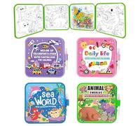 KINDLUME 4 Pieza Libro de Pintura Al Agua Reutilizable, Libros De Acuarela para Principiantes, Herramientas De Pintura Portátiles, Juego De Pintura Con Agua Limpia, para Viajes, Juguete De Viaje