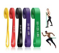 KINDLUME 5 Piezas Set de Bandas de Resistencia, Gomas Elásticas Musculación, Bandas Elásticas Musculación, Bandas Elásticas, con Niveles de Resistencia Distintos, para Entrenamiento en Casa, Fitness