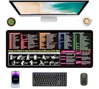 KINDLUME Alfombrilla Ratón, Mouse Pad, Alfombrilla Gaming, Alfombrilla Teclado y Raton, Atajos de Teclado para Excel Word, para Oficina, Casa y Estudios, Base de Goma Antideslizante (Español)