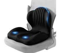 KINDLUME Almohada Lumbar, Reposacabezas Silla Oficina, Cojín Integrado Forma L con Espuma Viscoelástica, Soporte Lumbar y Apertura Transpirable para Coxis, para Silla Oficina, Asiento Coche