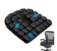 KINDLUME Cojin Antiescaras, Cojin Ortopedico Inflable con Celdas de Aire 3D para Alivio del Dolor de Coxis y Espalda, para Oficina, Coche, Silla Ruedas, Viaje (45x40cm, Negro)