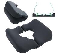 KINDLUME Cojín Hemorroides, Cojín para Coxis, Cojín de Espuma Viscoelástica, Cojín Antiescaras con Abertura en T, Plegable y Transpirable, para Silla Oficina, Asiento Coche y Soporte Diario