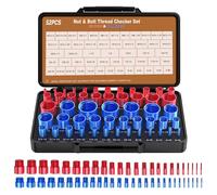 KINDLUME Comprobador de Roscas para Tuercas y Pernos, 52 PCS Medidor de Tamaño de Pernos y Galga de Roscas (28 SAE & 24 Métrico), Estuche para Mecánica Automotriz y Fontanería