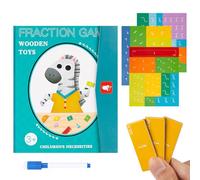KINDLUME Juego Magnético de Fracciones Educativo, Regletas Matematicas con Pizarra Borrable, Juguete Matemáticas Montessori para Aprender Fracciones, para Niños 5+ Años