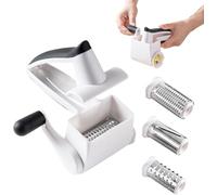KINDLUME Rallador De Queso Con Manivela Profesional, Rallador Manual Giratorio Con 3 Tambores Intercambiables De Acero Inoxidable, para Queso Duro, Chocolate, Nueces, Jengibre y Especias