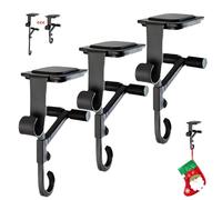 KINDLUME Soporte para Medias de Navidad, 3 Piezas Soportes para Medias de Navidad, Percha Ganchos de Adornos Navideños, Ajustables para Chimenea, Colgador de Guirnaldas Sin Taladro, Negro para Colgar
