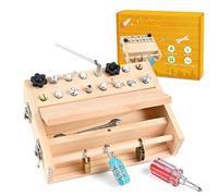 KINDLUME Tablero de Destornilladores Montessori de Madera - Juguete de Tornillos con Herramientas para Niños 2 3 4 5 Años - Tablero Ocupado Educativo para Desarrollo de Habilidades Motoras Finas