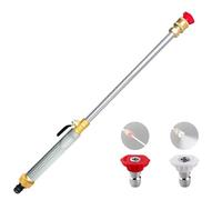 KINDLUME Varilla De Lavado a Presión, Varita De Extensión para Lavadora a Presión, Varita Pulverizadora, 2 Boquillas De Chorro, Con Válvula De Cierre, para Lavado De Auto y Jardín