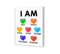 Kindness and Positive Affirmations Wall Art for Kids Room, Inspirational Decor for Bedroom Nursery(Framed,08x12inch(20x30cm))